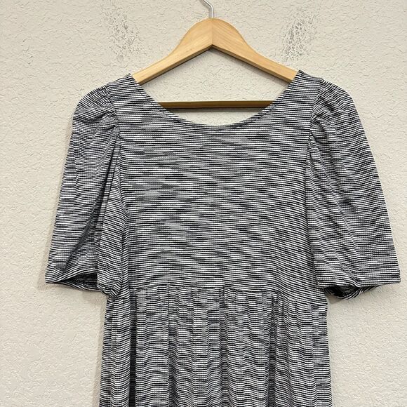 DAILY PRACTICE by ANTHROPOLOGIE Flounced Mini Dress in Black/White Spacedye - Picture 3 of 12